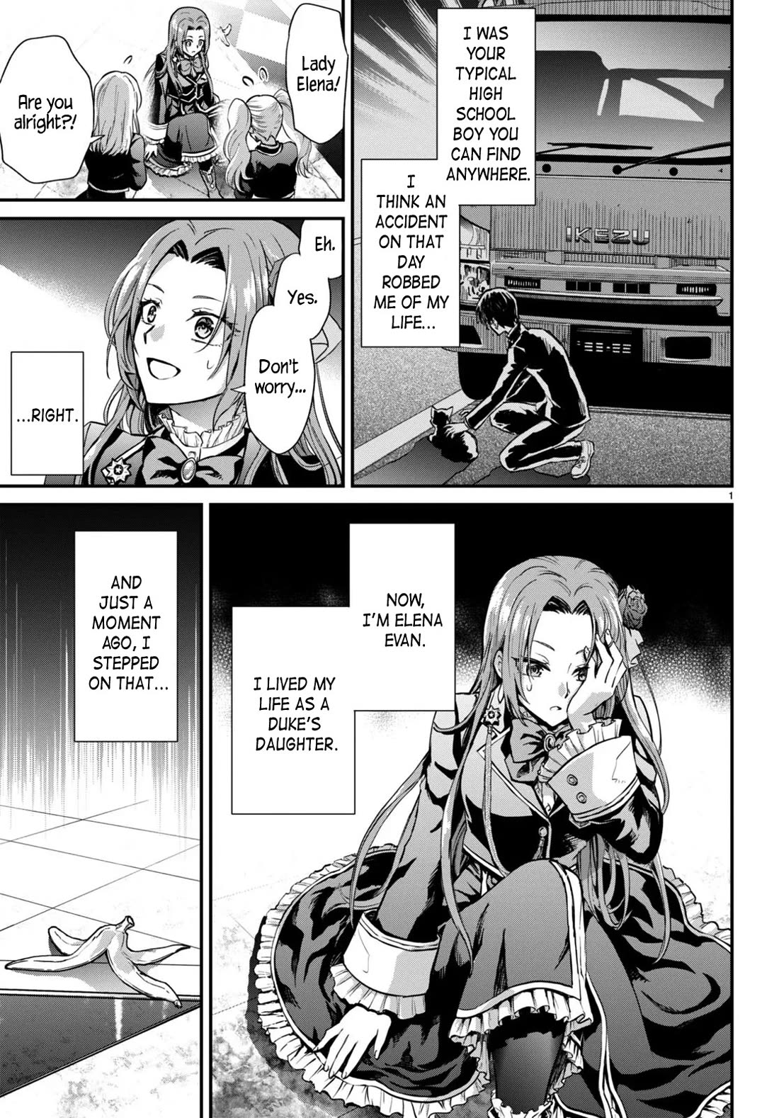 A High School Boy Reincarnates as the Villainous Daughter in an Otome Game. Chapter 1 page 4 - Chapter 1: The villainess (♂) gets reborn