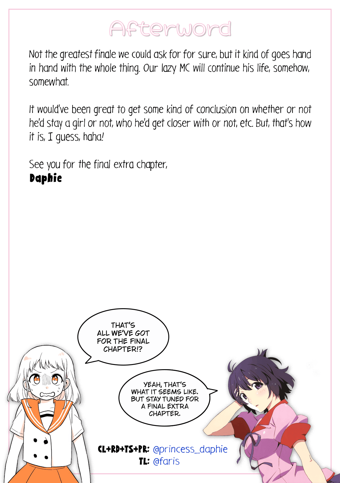 A Lazy Guy Woke Up as a Girl One Morning Chapter 22 page 25 - Chapter 22 [END]