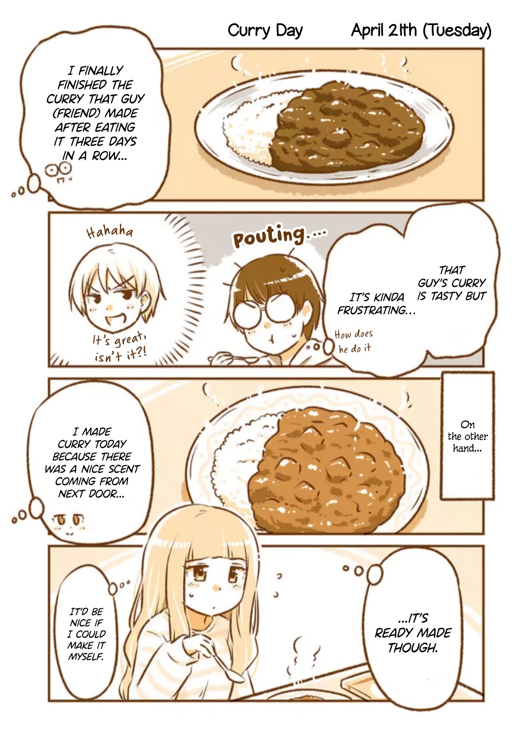 A long-distance relationship next door Chapter 21 page 2 - Chapter 21: Curry Day/Looks Difficult