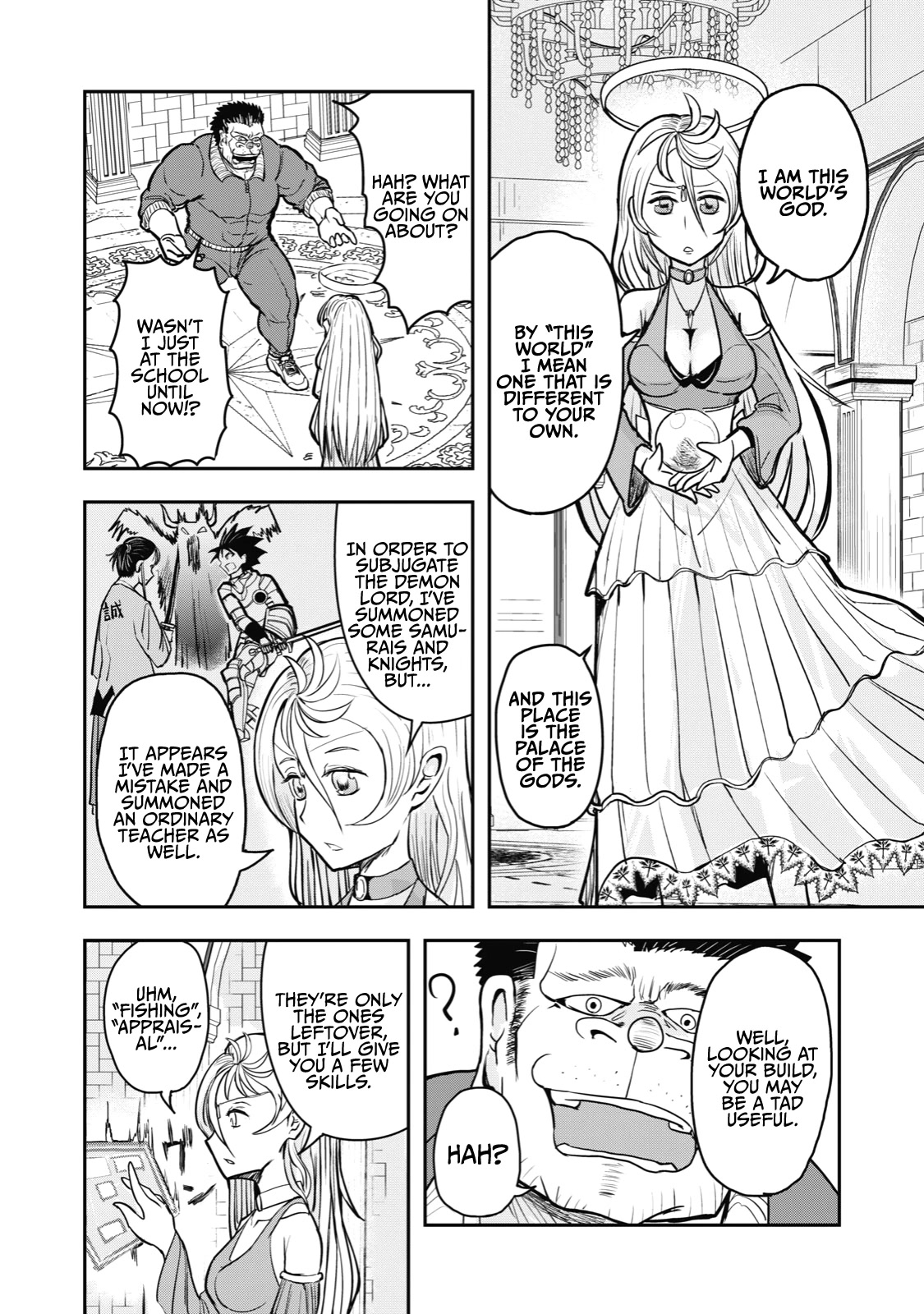 A Manga About the Kind of PE Teacher Who Dies at the Start of a School Horror Movie Chapter 32 page 2 - Chapter 32: The type of PE teacher who would become unparalleled when summoned to another world