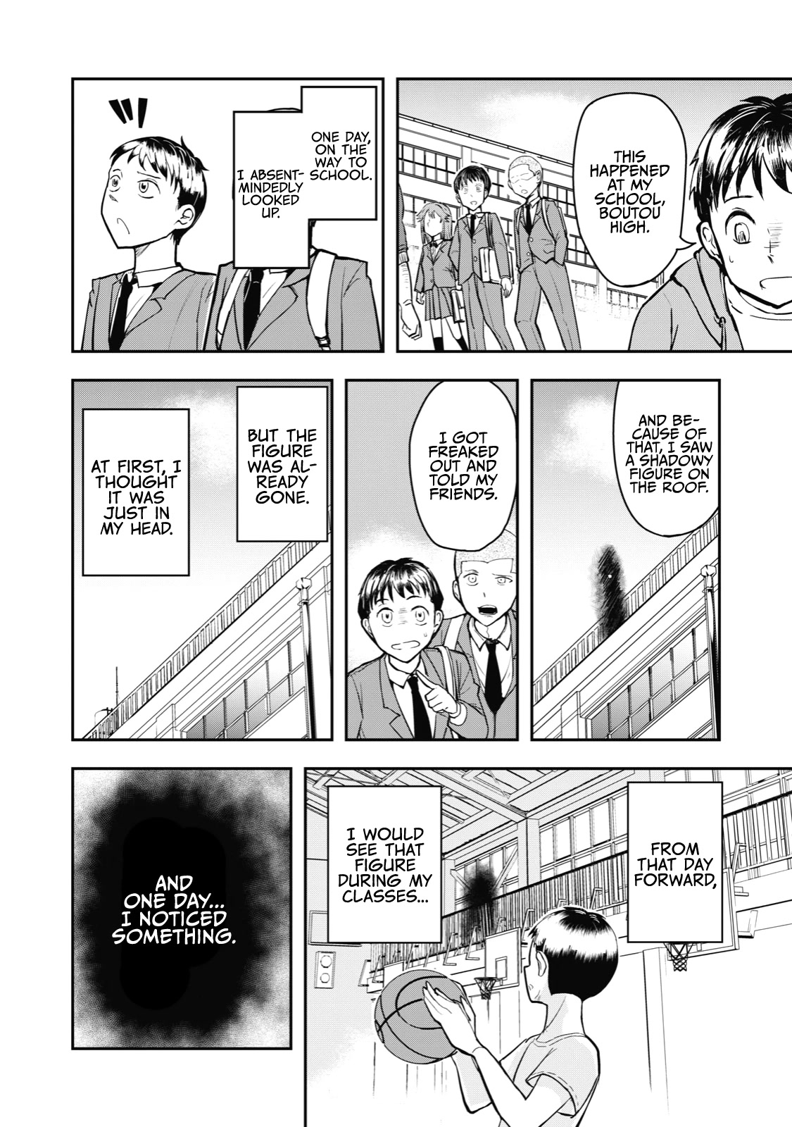 A Manga About the Kind of PE Teacher Who Dies at the Start of a School Horror Movie Chapter 36 page 6 - Chapter 36: The type of high schooler to be a client in the first chapter of a shounen, horror manga, but becomes an assistant in the second chapter