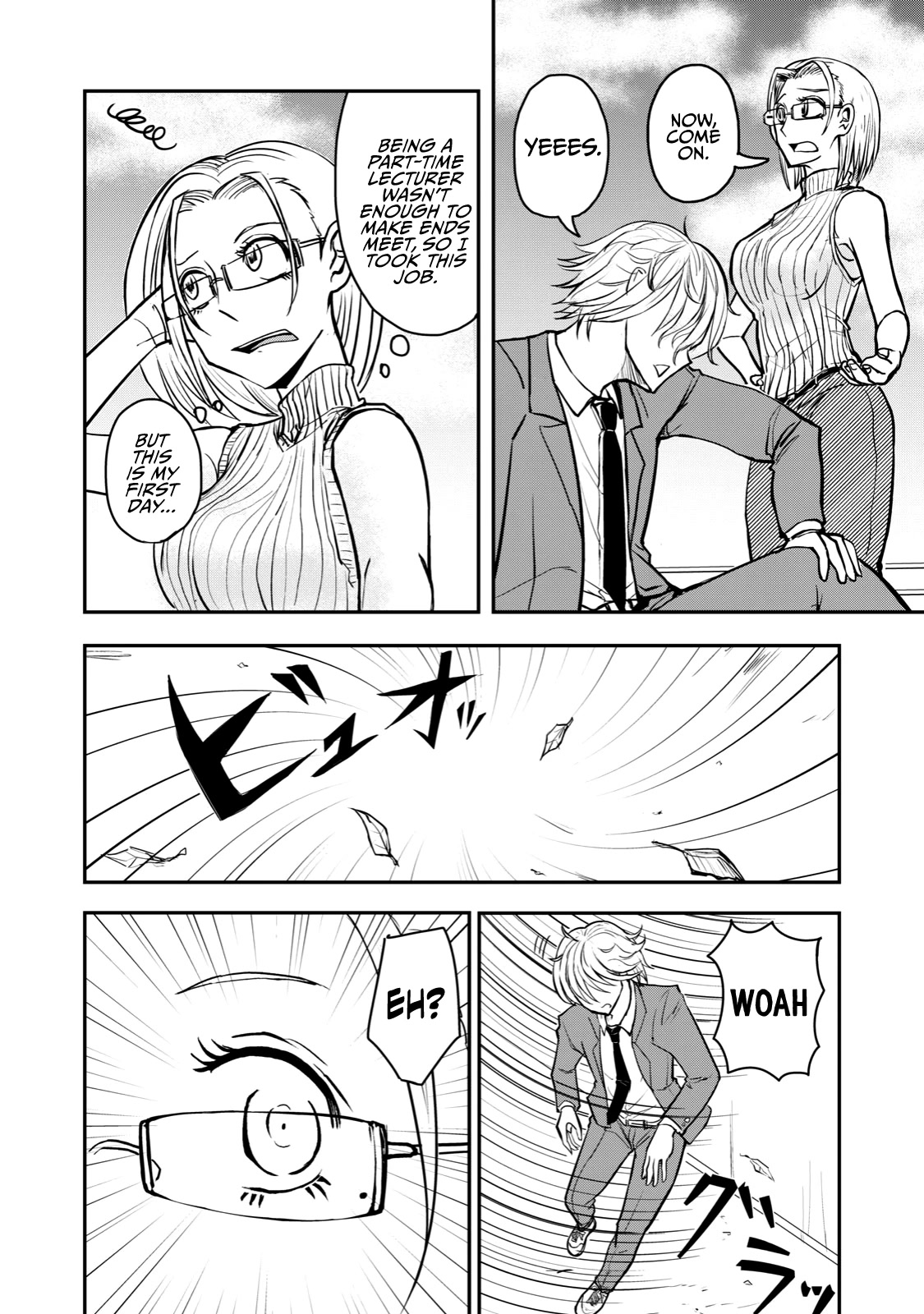 A Manga About the Kind of PE Teacher Who Dies at the Start of a School Horror Movie Chapter 43 page 8 - Chapter 43: The type of math teacher to fall in love from a wall slam