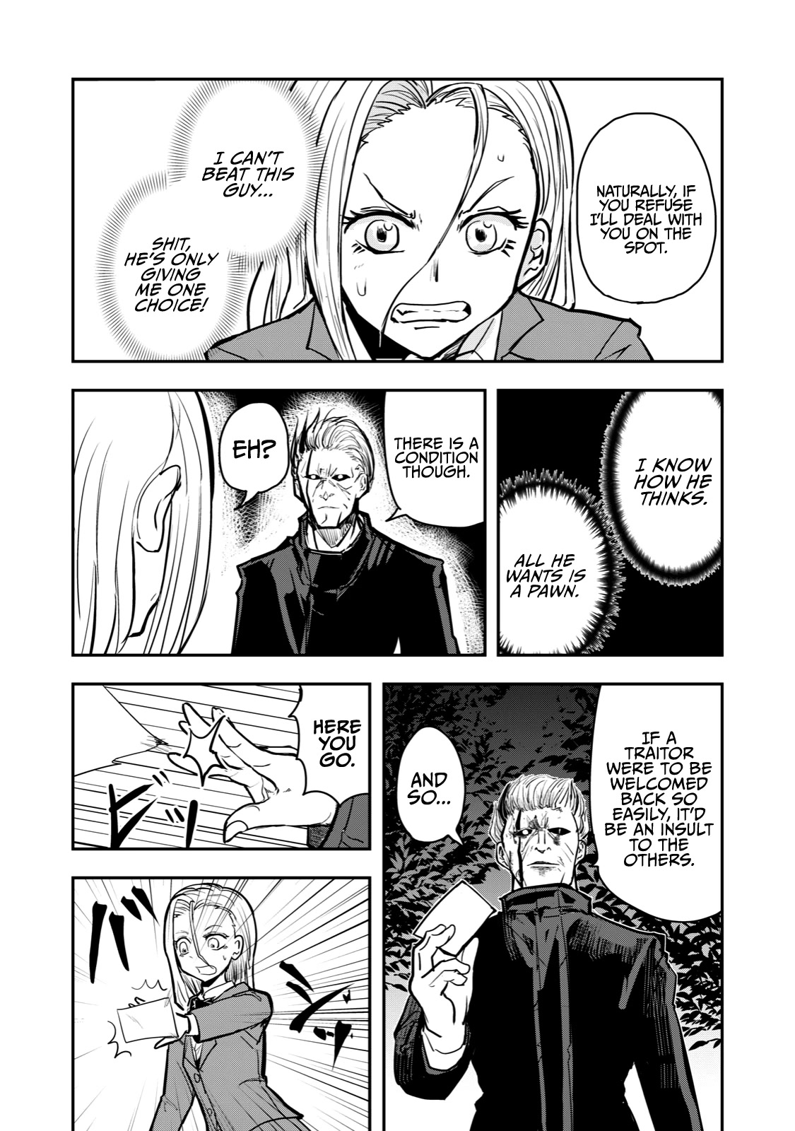 A Manga About the Kind of PE Teacher Who Dies at the Start of a School Horror Movie Chapter 46 page 8 - Chapter 46: The type of traitor to be ordered to eliminate their comrades