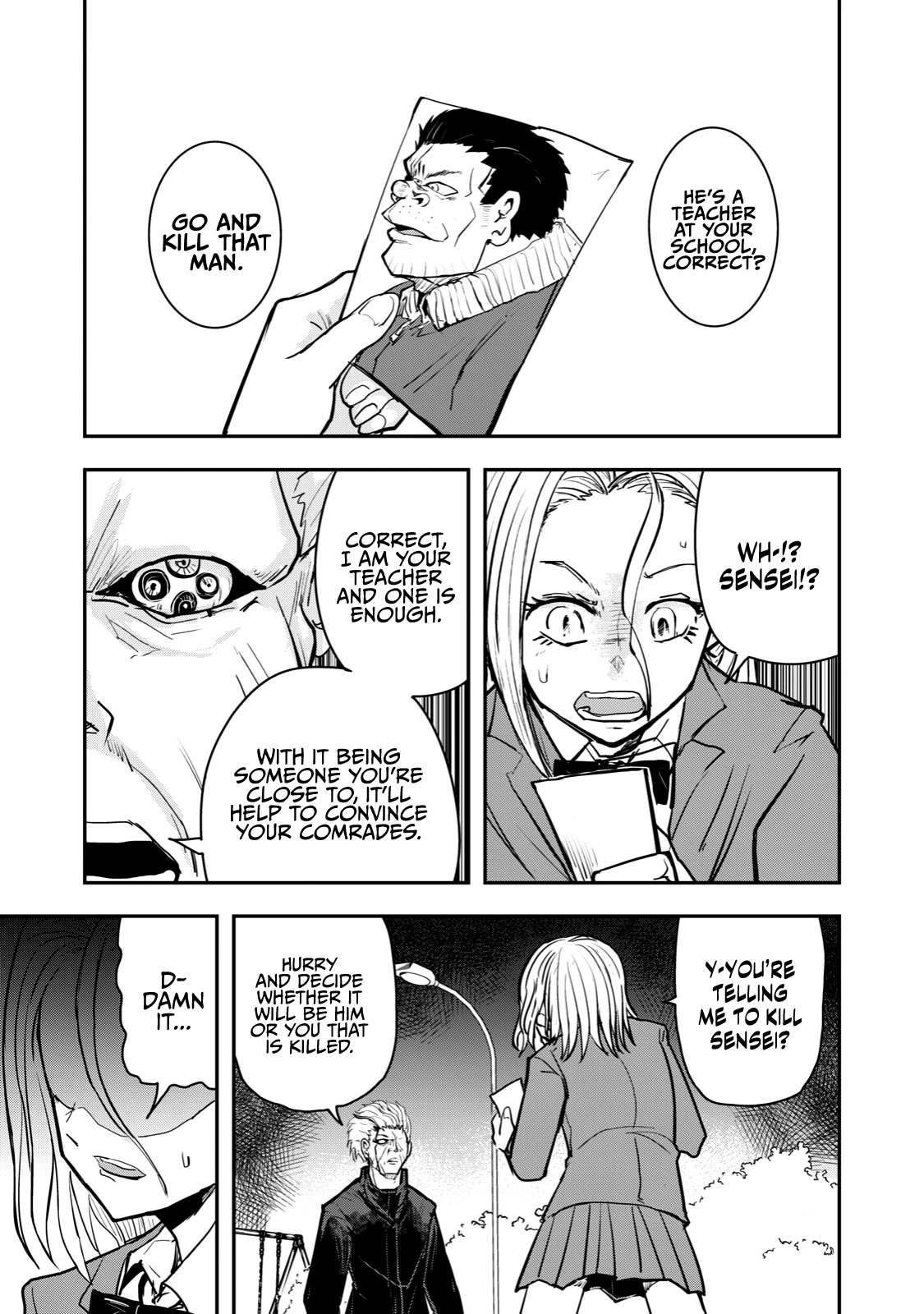 A Manga About the Kind of PE Teacher Who Dies at the Start of a School Horror Movie Chapter 46 page 9 - Chapter 46: The type of traitor to be ordered to eliminate their comrades