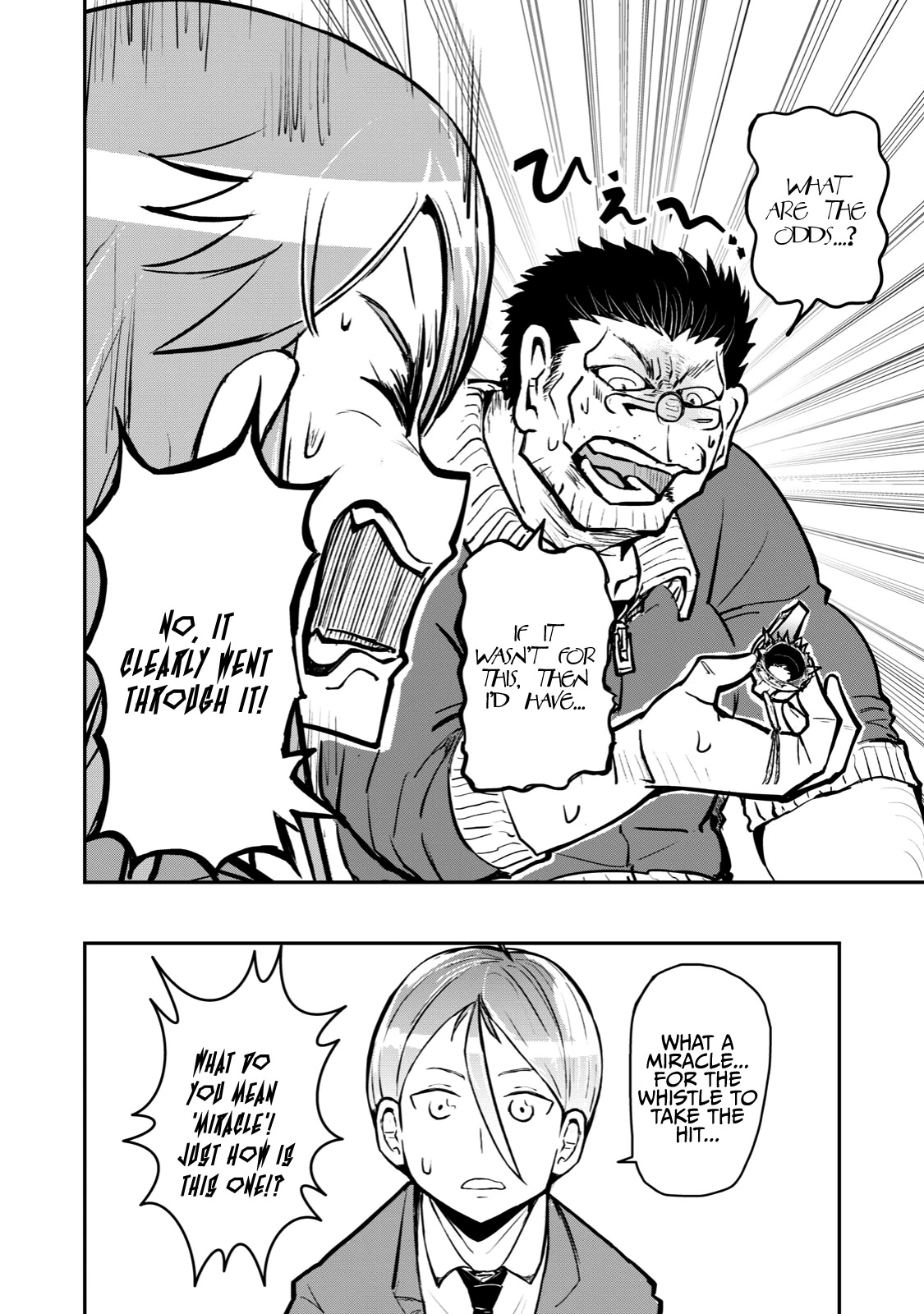 A Manga About the Kind of PE Teacher Who Dies at the Start of a School Horror Movie Chapter 51 page 10 - Chapter 51: The type of PE teacher to think he has been shot, but was saved by something he's wearing