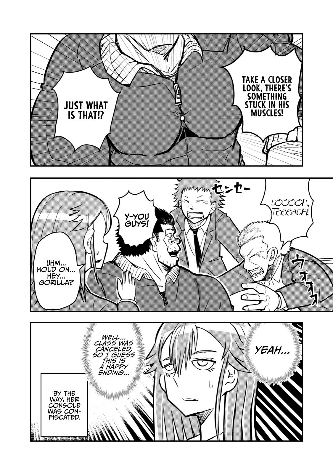 A Manga About the Kind of PE Teacher Who Dies at the Start of a School Horror Movie Chapter 51 page 11 - Chapter 51: The type of PE teacher to think he has been shot, but was saved by something he's wearing
