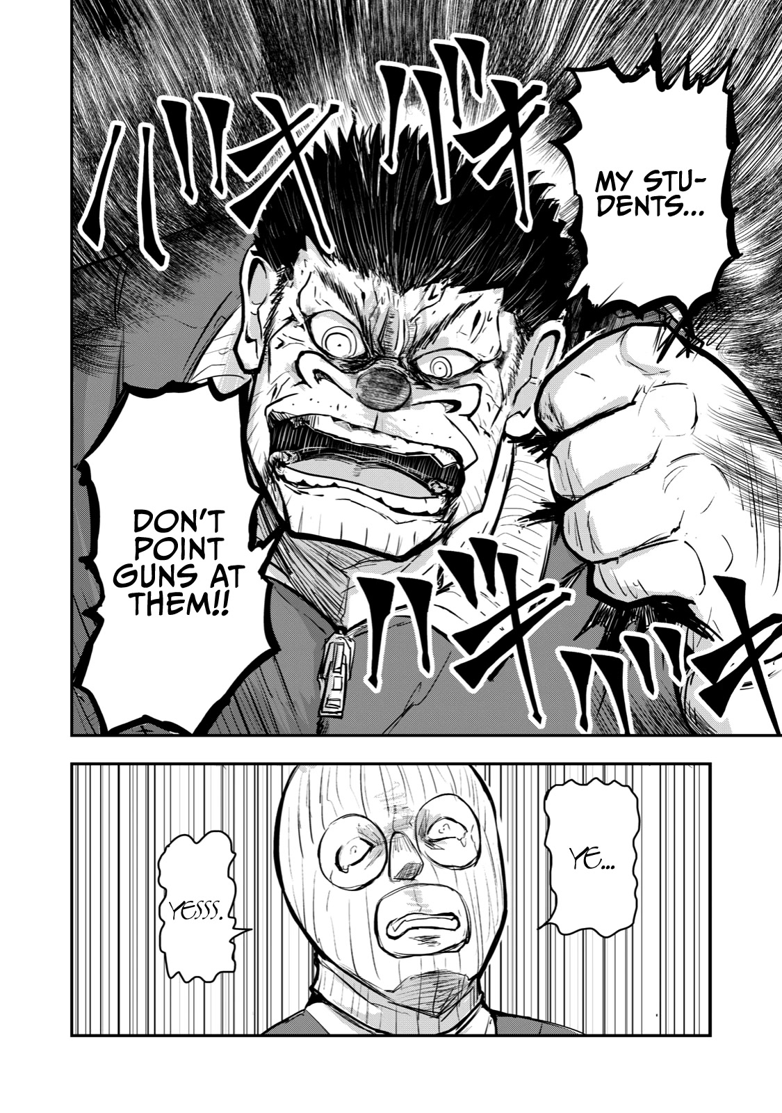 A Manga About the Kind of PE Teacher Who Dies at the Start of a School Horror Movie Chapter 51 page 6 - Chapter 51: The type of PE teacher to think he has been shot, but was saved by something he's wearing