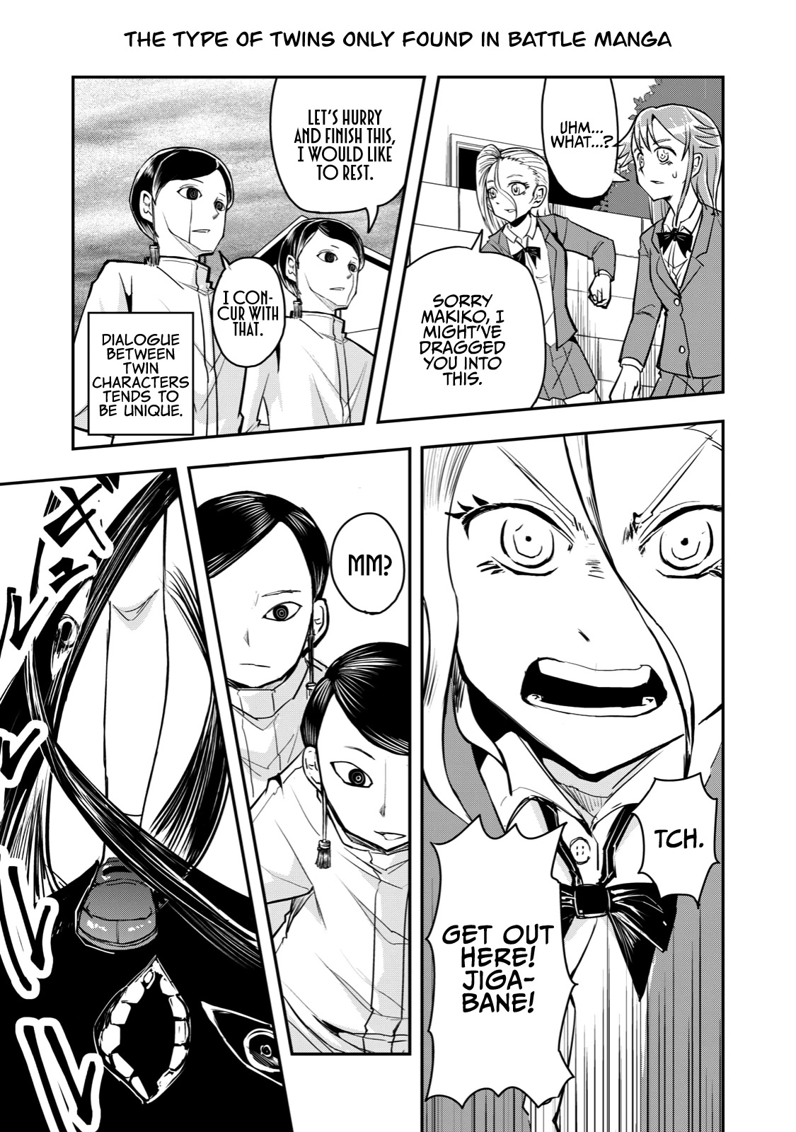 A Manga About the Kind of PE Teacher Who Dies at the Start of a School Horror Movie Chapter 54 page 5 - Chapter 54: The type of twins only found in battle manga