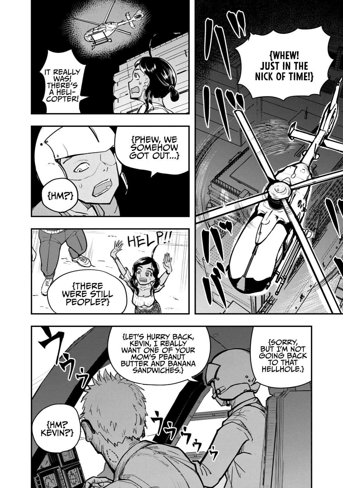 A Manga About the Kind of PE Teacher Who Dies at the Start of a School Horror Movie Chapter 55 page 6 - Chapter 55: The type of helicopter to crash at the start of a zombie movie