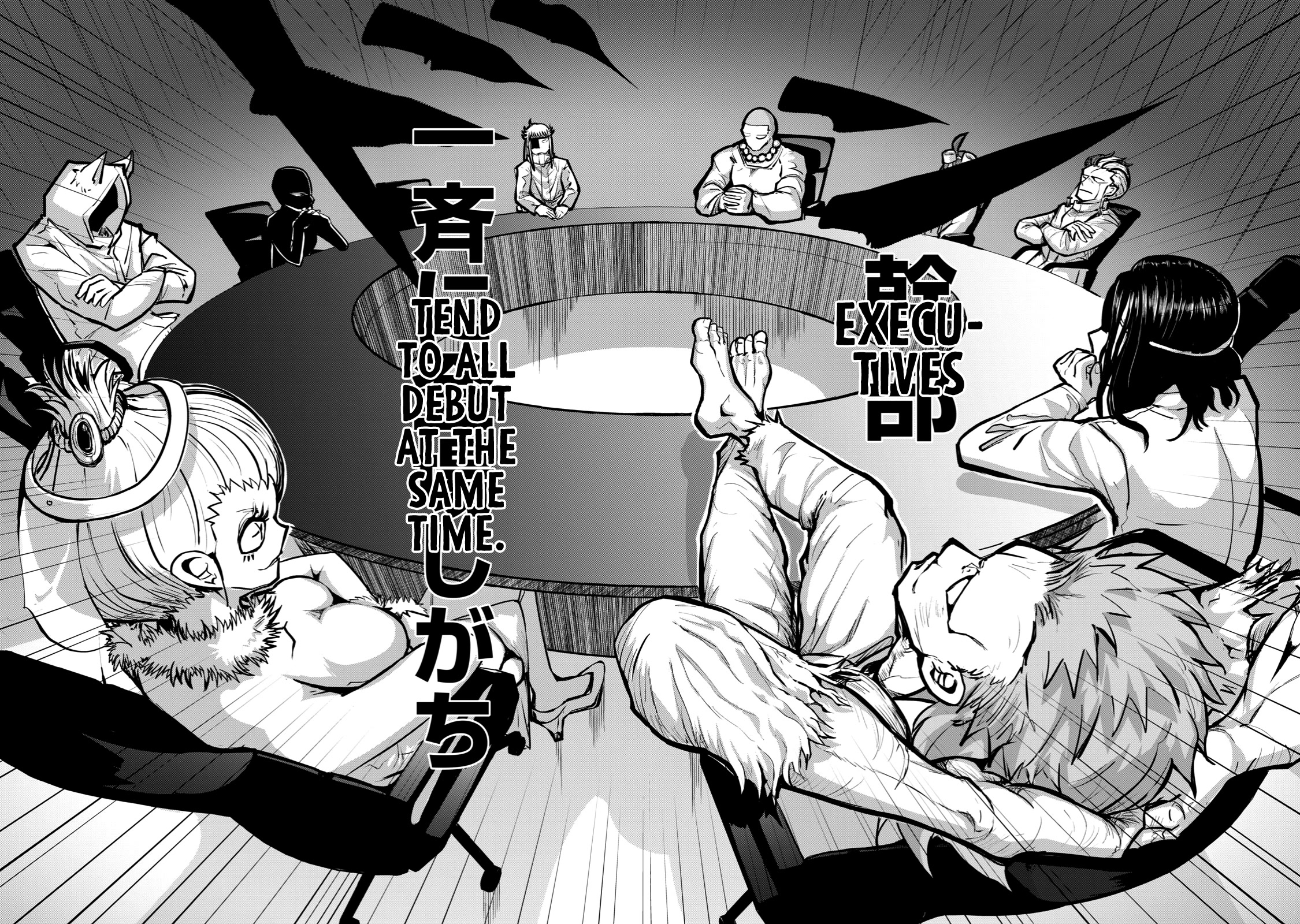 A Manga About the Kind of PE Teacher Who Dies at the Start of a School Horror Movie Chapter 57 page 8 - Chapter 57: The type of executives too coolly appear in a battle manga