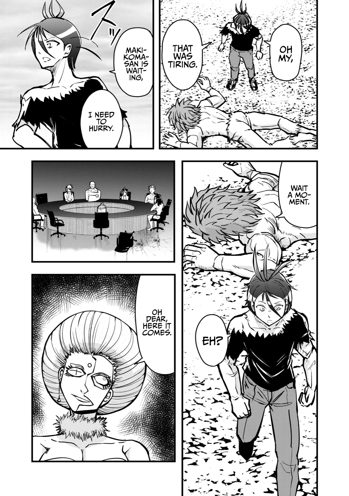 A Manga About the Kind of PE Teacher Who Dies at the Start of a School Horror Movie Chapter 60 page 13 - Chapter 60: A summarized shounen battle manga