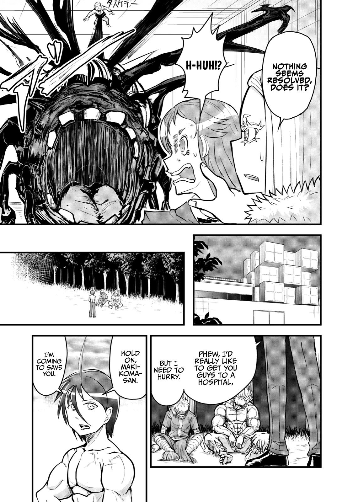 A Manga About the Kind of PE Teacher Who Dies at the Start of a School Horror Movie Chapter 67 page 15 - Chapter 67: The type of monster from a Japanese horror movie that ends with a hug