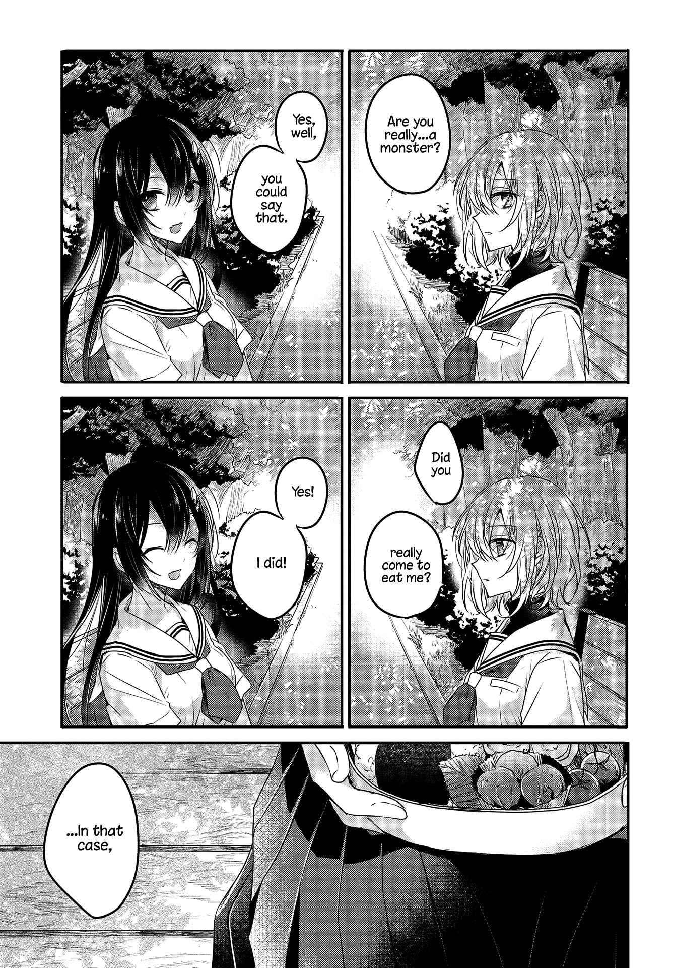 A Monster Wants to Eat Me Chapter 2 page 17 - Chapter 2: The Unknown Below Leaf-filtered Sunlight