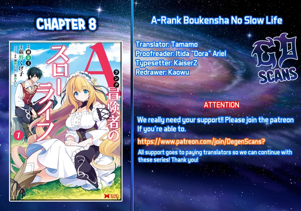 A-Rank Boukensha No Slow Life Chapter 8 page 1 - Chapter 8