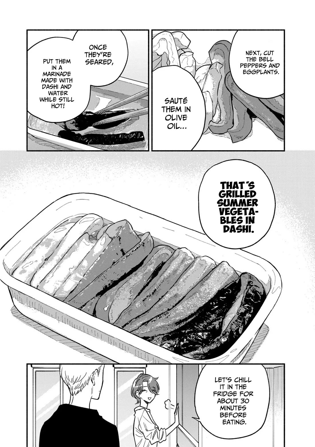 A Rare Marriage: How to Grill Our Love Chapter 118 page 15 - Chapter 118: Errands and Grilled summer Vegetables in Dashi.