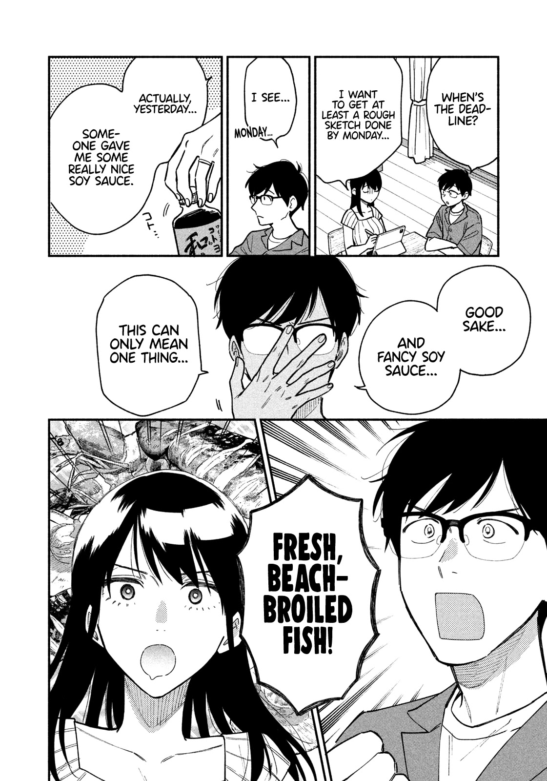 A Rare Marriage: How to Grill Our Love Chapter 28 page 5 - Chapter 28: Canned Sake and a Fresh, Beach-Broiled Catch