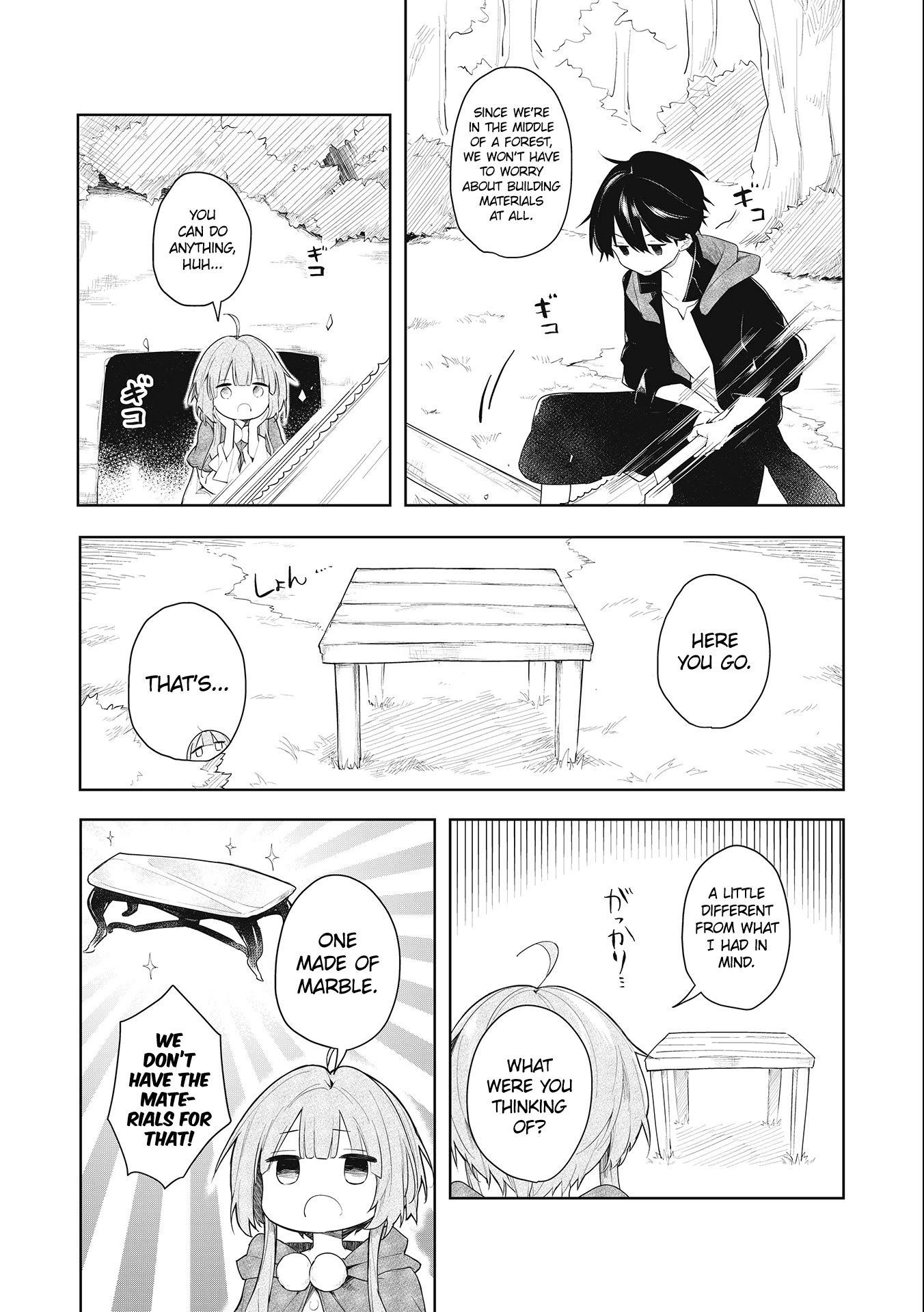 A Ruined Princess and Alternate World Hero Make a Great Country! Chapter 1.1 page 8 - Chapter 1.1: Mission 1: Make a Dining Table (1)
