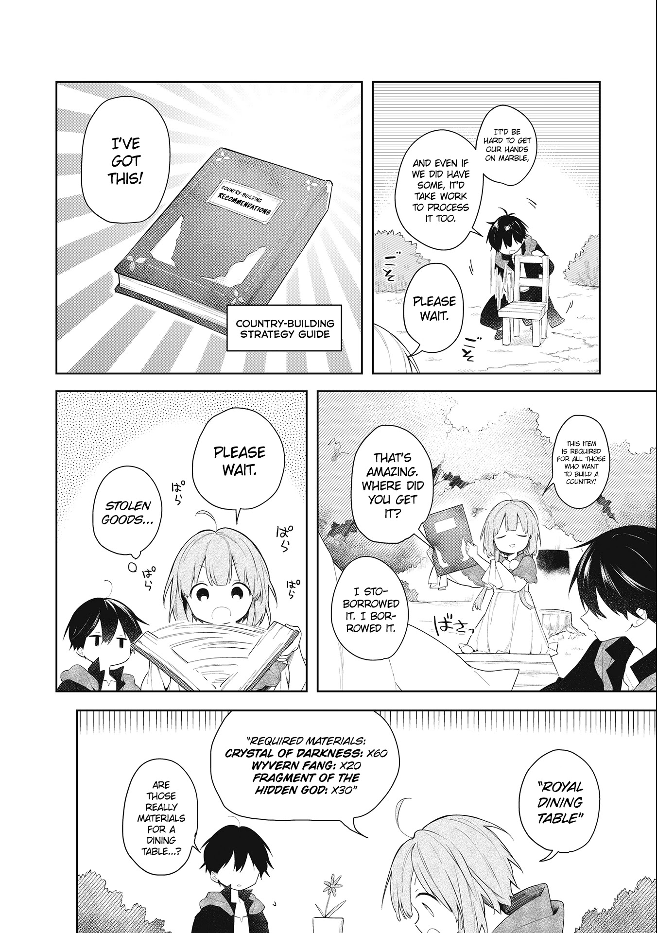 A Ruined Princess and Alternate World Hero Make a Great Country! Chapter 1.1 page 9 - Chapter 1.1: Mission 1: Make a Dining Table (1)