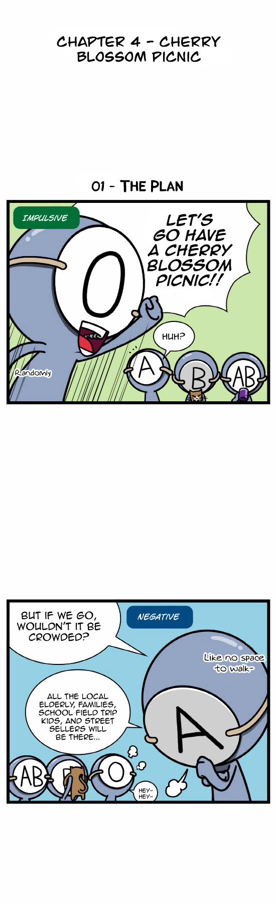 A Simple Thinking About Blood Type Chapter 4 page 2 - Chapter 4 : Cherry Blossom Picnic