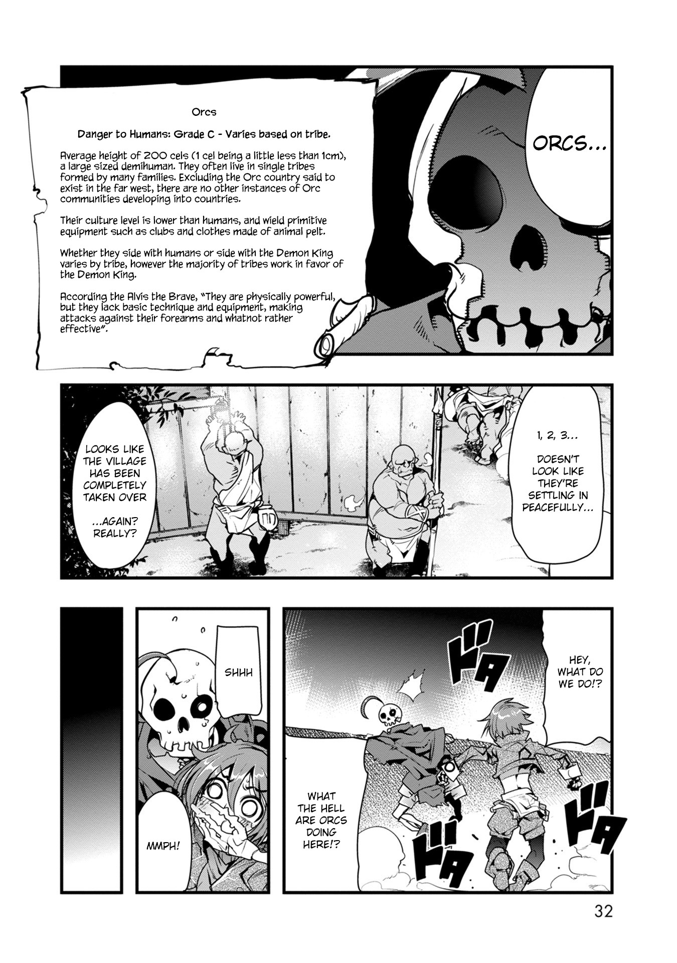 A Skeleton who was The Brave Chapter 1 page 30 - Chapter 1: The new adventurer (a skeleton) fights an orc in his first town!