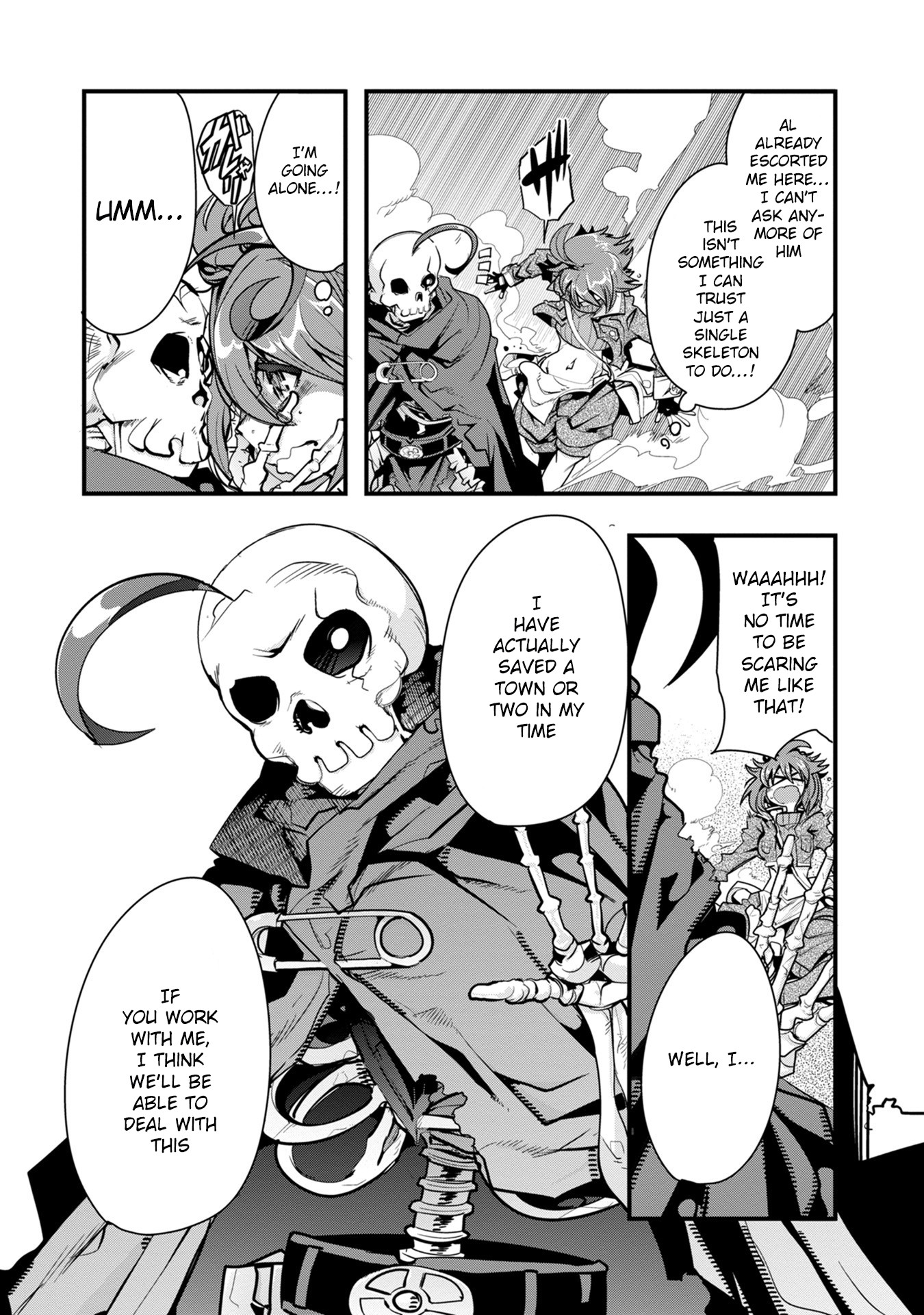 A Skeleton who was The Brave Chapter 1 page 32 - Chapter 1: The new adventurer (a skeleton) fights an orc in his first town!