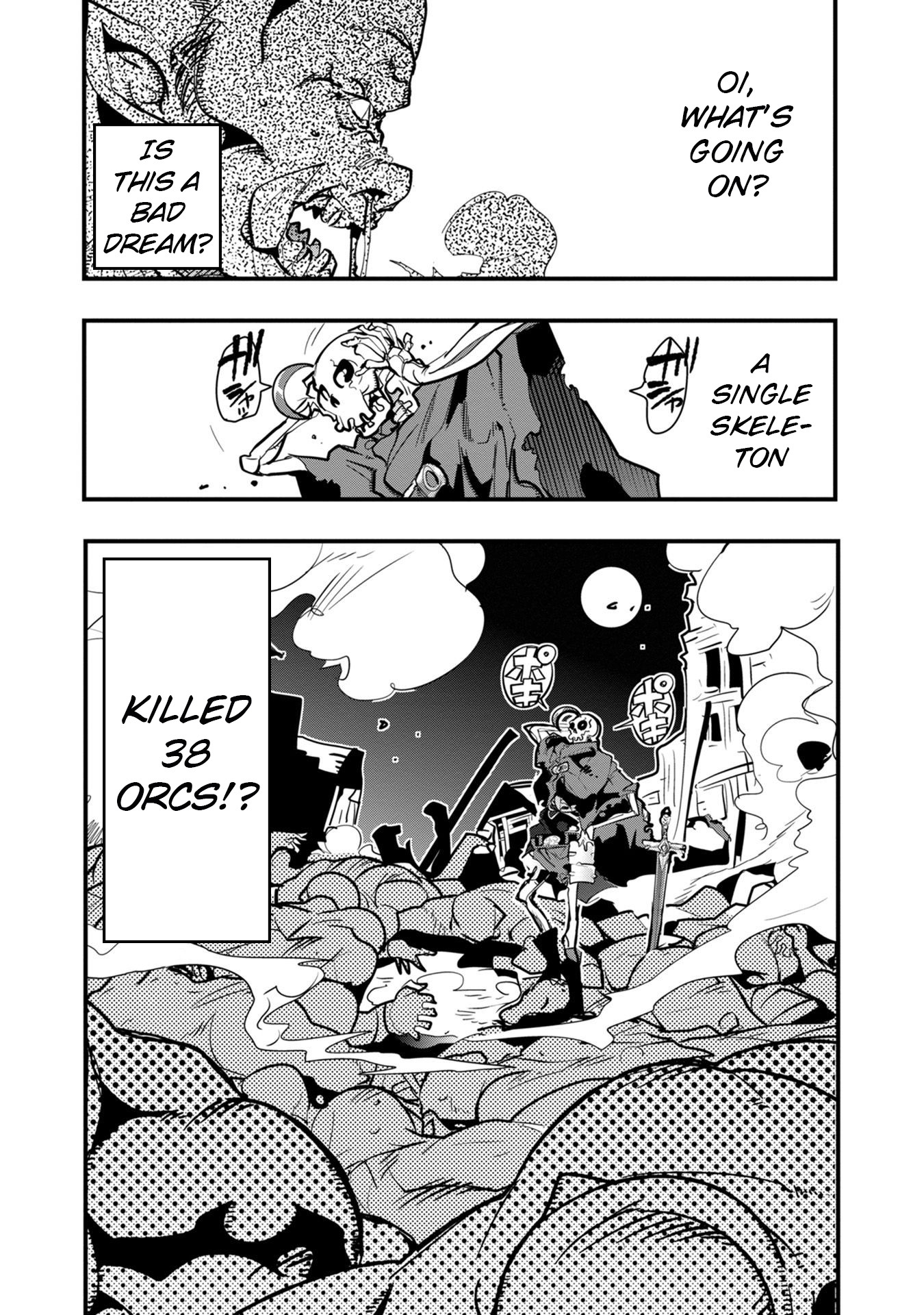 A Skeleton who was The Brave Chapter 1 page 42 - Chapter 1: The new adventurer (a skeleton) fights an orc in his first town!
