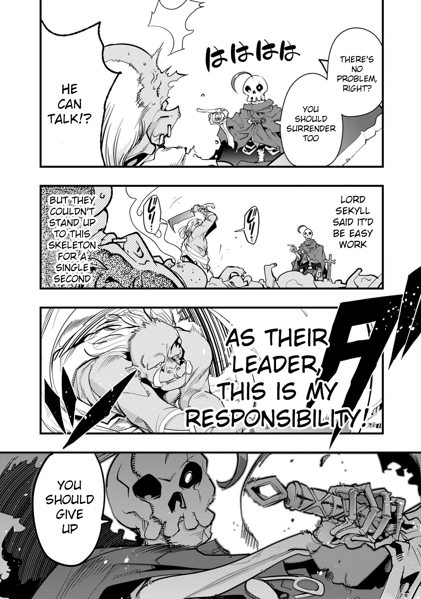 A Skeleton who was The Brave Chapter 1 page 43 - Chapter 1: The new adventurer (a skeleton) fights an orc in his first town!
