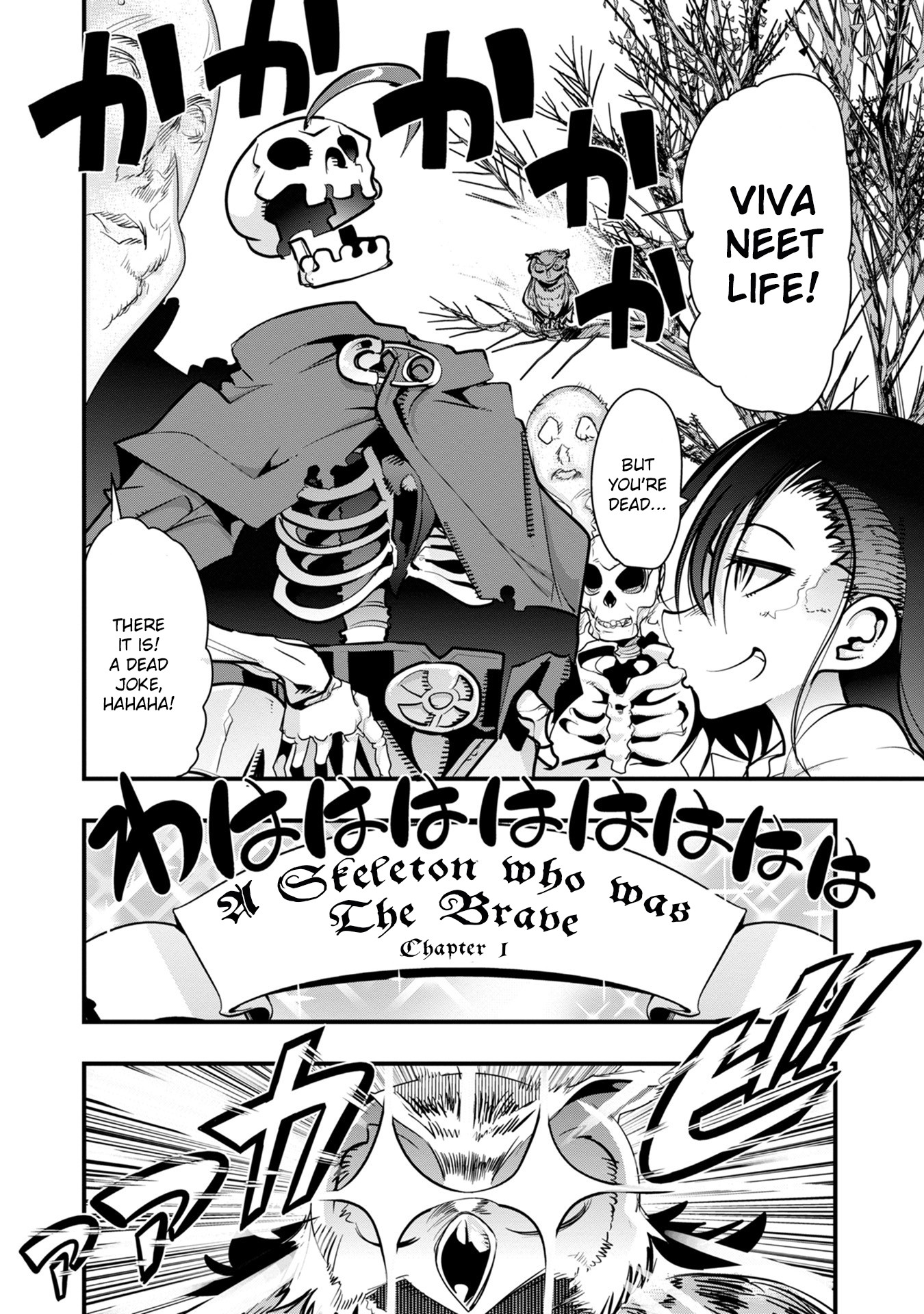 A Skeleton who was The Brave Chapter 1 page 8 - Chapter 1: The new adventurer (a skeleton) fights an orc in his first town!