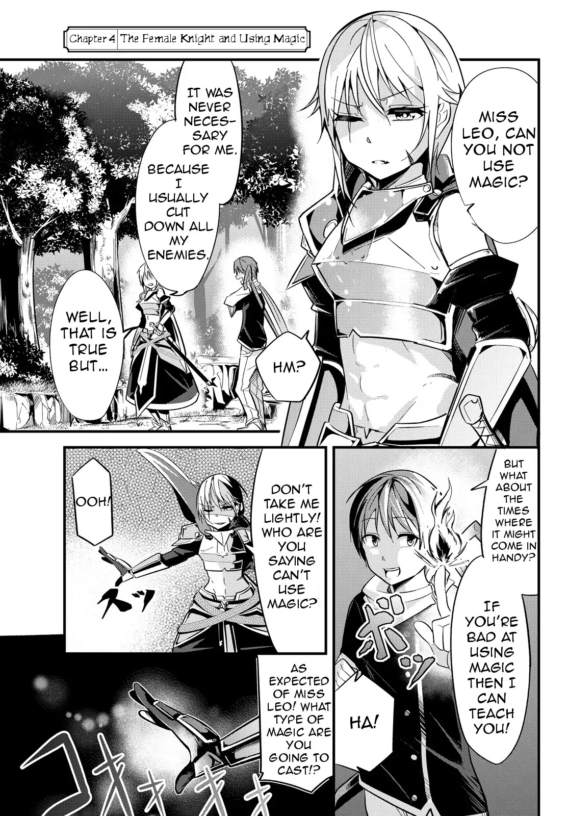 A Story About Treating a Female Knight Who Has Never Been Treated as a Woman as a Woman Chapter 4 page 1 - Chapter 4: The Female Knight and Using Magic