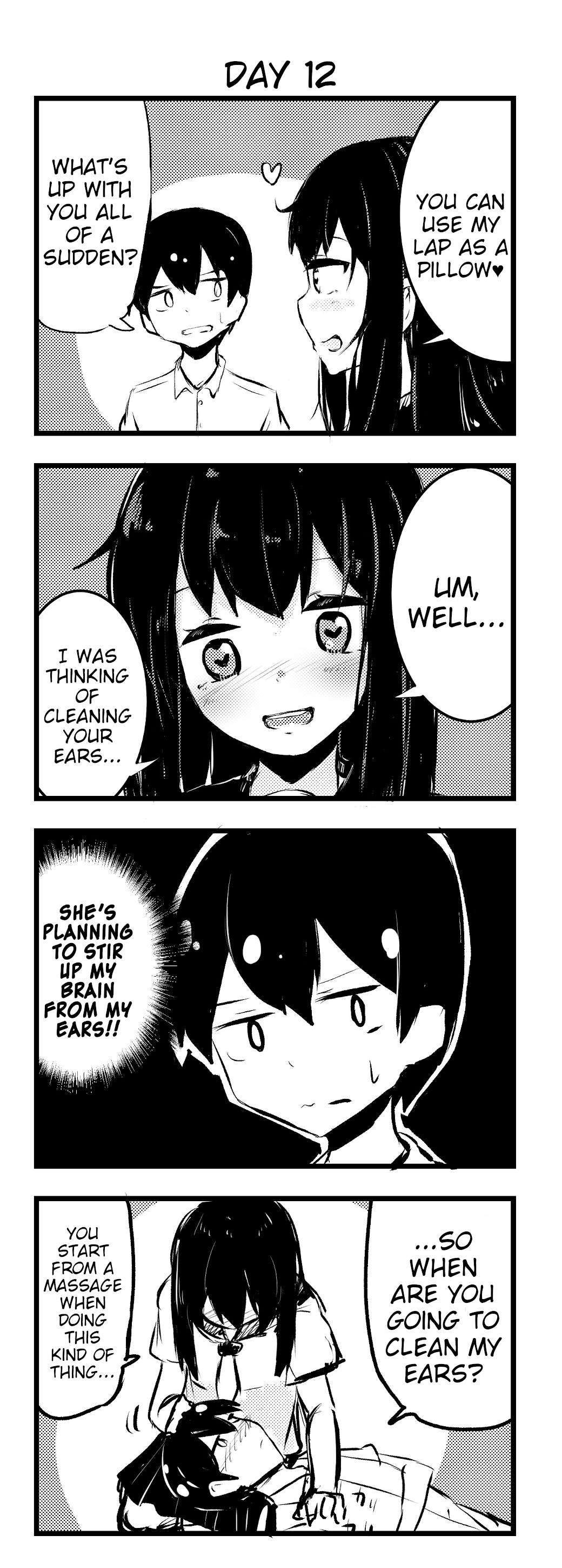A Story About Wanting to Commit Suicide, but It's Scary so I Find a Yandere Girl to Kill Me, but After 100 days, I Somehow Got ○○ Chapter 12 page 1 - Chapter 12: Day 12