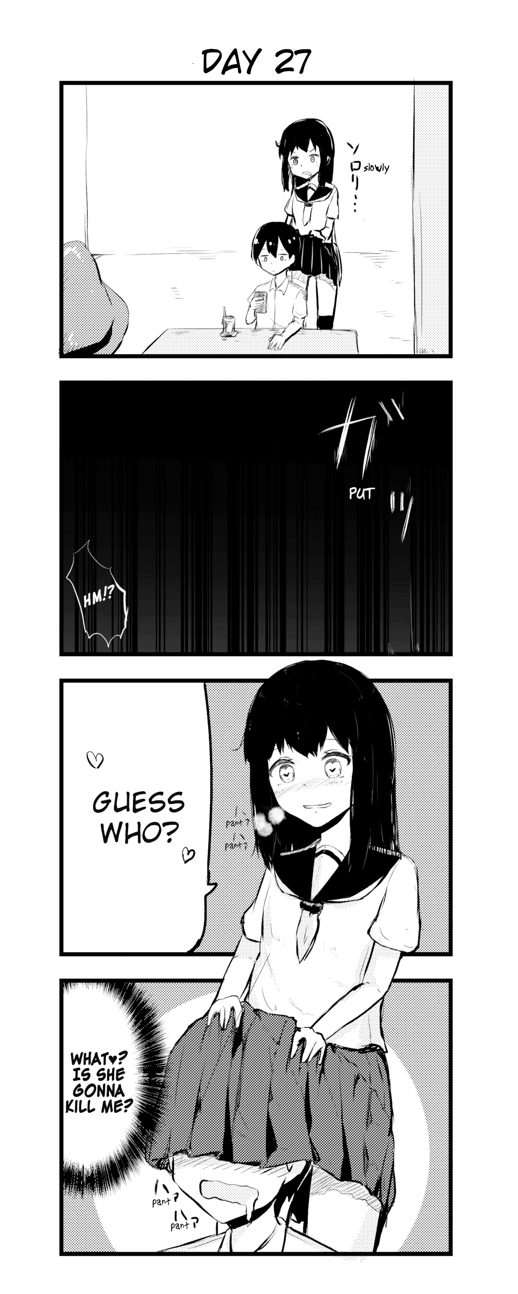 A Story About Wanting to Commit Suicide, but It's Scary so I Find a Yandere Girl to Kill Me, but After 100 days, I Somehow Got ○○ Chapter 27 page 1 - Chapter 27: Day 27