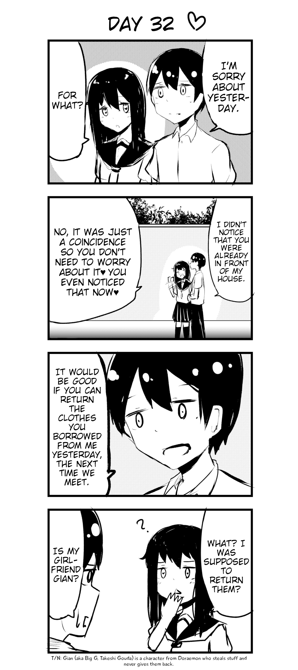 A Story About Wanting to Commit Suicide, but It's Scary so I Find a Yandere Girl to Kill Me, but After 100 days, I Somehow Got ○○ Chapter 32 page 1 - Chapter 32: Day 32