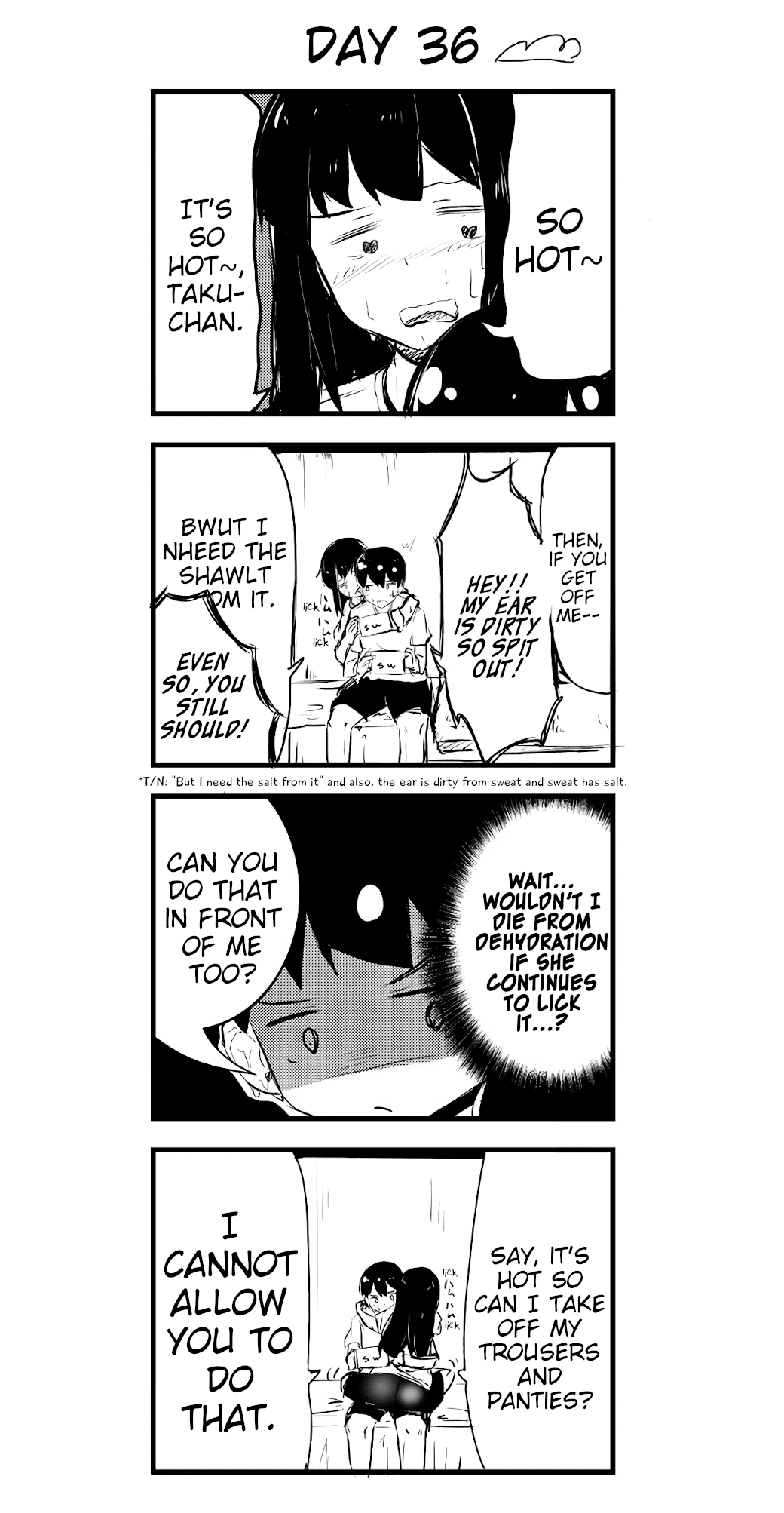 A Story About Wanting to Commit Suicide, but It's Scary so I Find a Yandere Girl to Kill Me, but After 100 days, I Somehow Got ○○ Chapter 36 page 1 - Chapter 36: Day 36