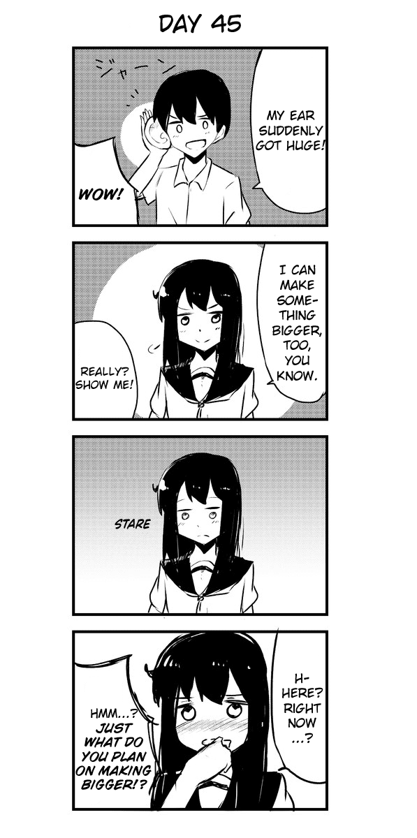 A Story About Wanting to Commit Suicide, but It's Scary so I Find a Yandere Girl to Kill Me, but After 100 days, I Somehow Got ○○ Chapter 45 page 1 - Chapter 45: Day 45