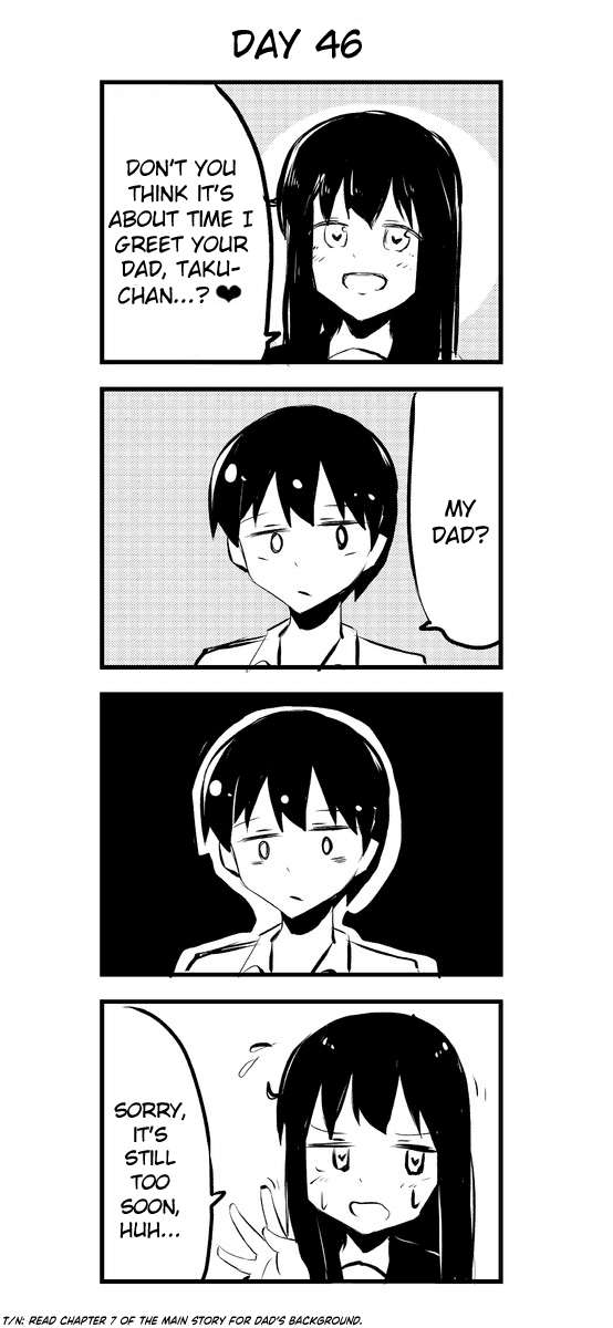 A Story About Wanting to Commit Suicide, but It's Scary so I Find a Yandere Girl to Kill Me, but After 100 days, I Somehow Got ○○ Chapter 46 page 1 - Chapter 46: Day 46