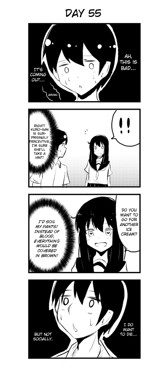 A Story About Wanting to Commit Suicide, but It's Scary so I Find a Yandere Girl to Kill Me, but After 100 days, I Somehow Got ○○ Chapter 55 page 1 - Chapter 55: Day 55
