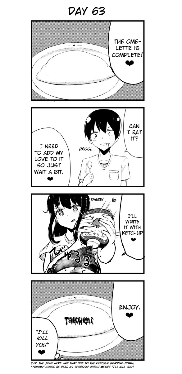 A Story About Wanting to Commit Suicide, but It's Scary so I Find a Yandere Girl to Kill Me, but After 100 days, I Somehow Got ○○ Chapter 63 page 1 - Chapter 63: Day 63