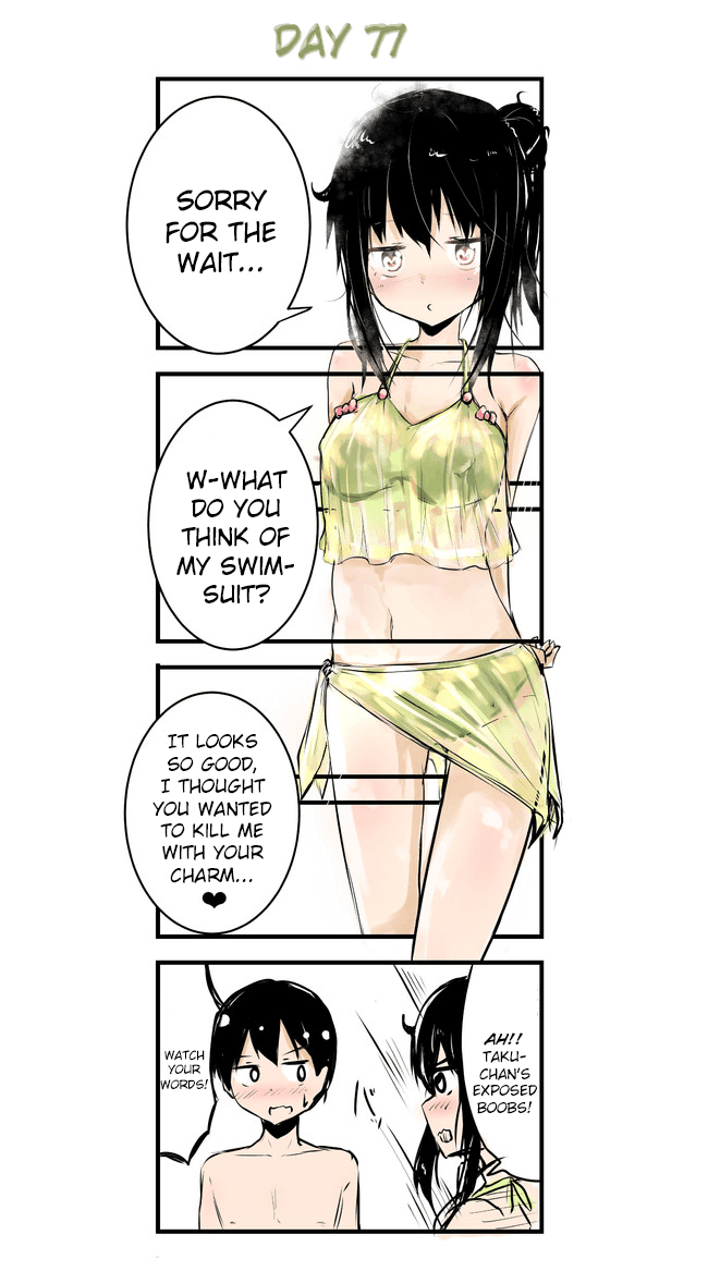 A Story About Wanting to Commit Suicide, but It's Scary so I Find a Yandere Girl to Kill Me, but After 100 days, I Somehow Got ○○ Chapter 77 page 1 - Chapter 77: Day 77