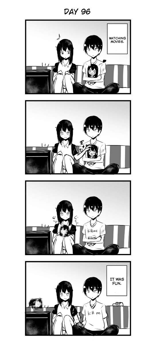 A Story About Wanting to Commit Suicide, but It's Scary so I Find a Yandere Girl to Kill Me, but After 100 days, I Somehow Got ○○ Chapter 96 page 1 - Chapter 96: Day 96