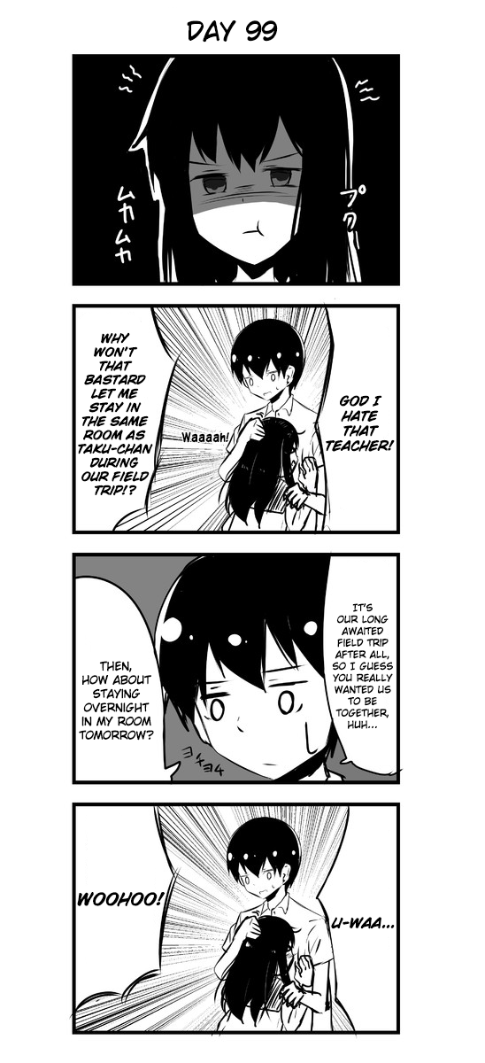 A Story About Wanting to Commit Suicide, but It's Scary so I Find a Yandere Girl to Kill Me, but After 100 days, I Somehow Got ○○ Chapter 99 page 1 - Chapter 99: Day 99
