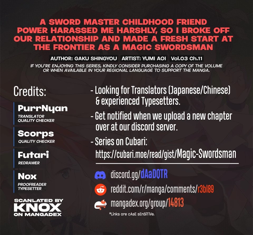 A Sword Master Childhood Friend Power Harassed Me Harshly, So I Broke Off Our Relationship And Make A Fresh Start At The Frontier As A Magic Swordsman. Chapter 11 page 30 - Chapter 11