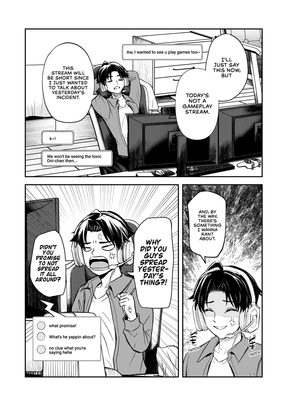 A Toxic 20-Year-Old Game Streamer Accidentally Reveals His Nice Personality Because He Forgot to End the Stream Chapter 1 page 32 - Chapter 1: The Agitated Oni-chan