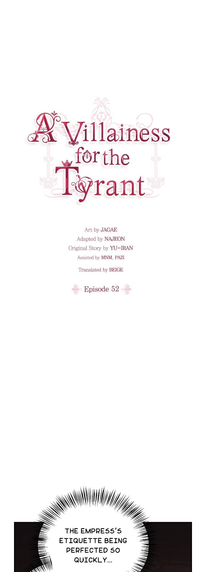 A Villainess for the Tyrant Chapter 52 page 1 - Chapter 52