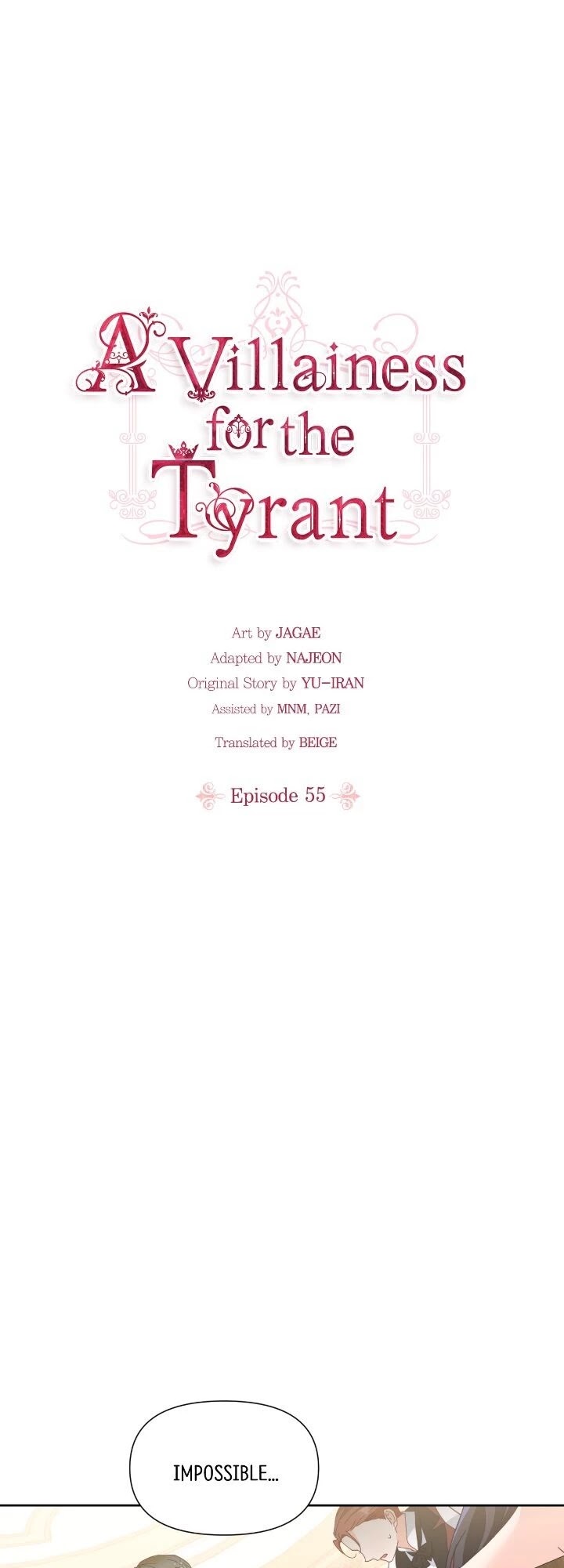 A Villainess for the Tyrant Chapter 55 page 1 - Chapter 55
