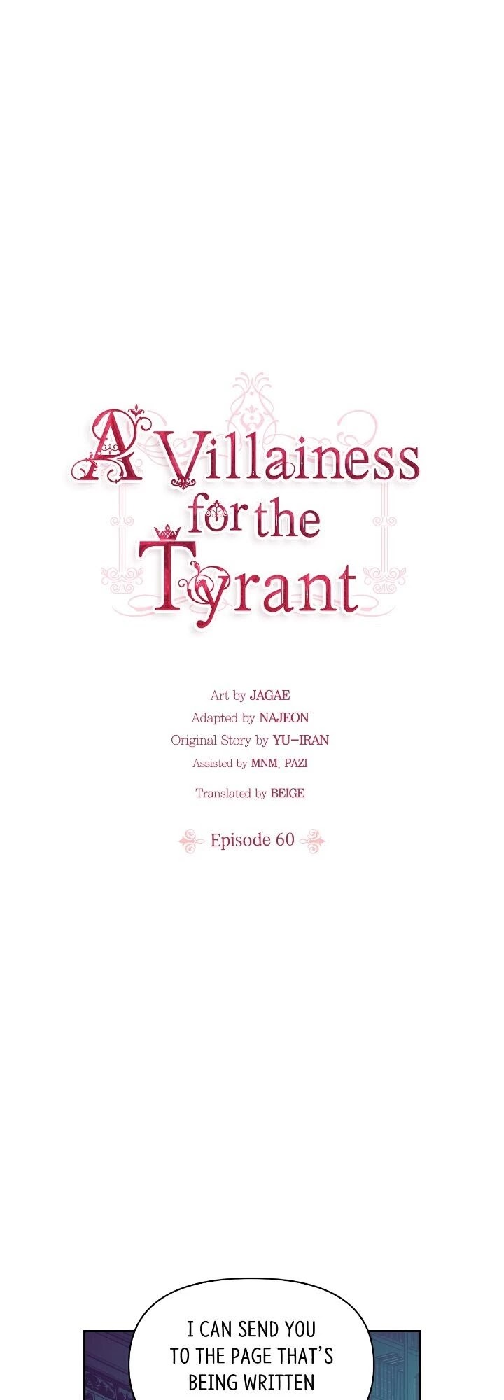 A Villainess for the Tyrant Chapter 60 page 1 - Chapter 60