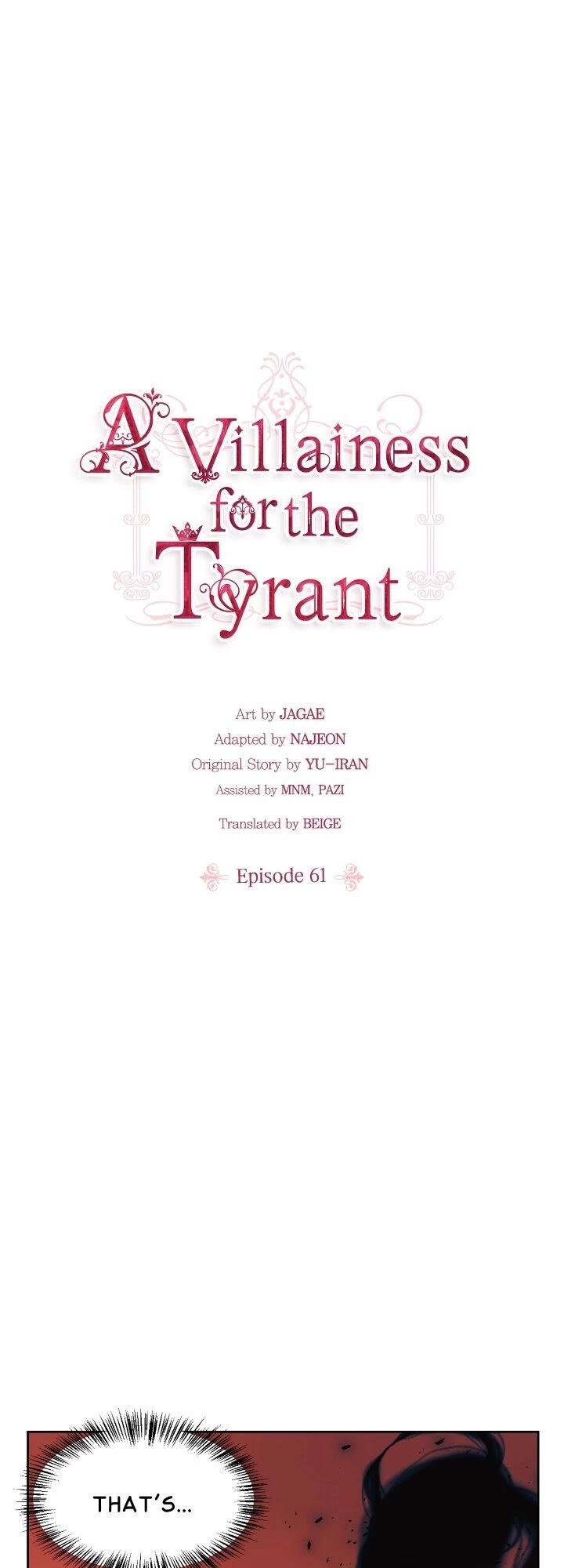 A Villainess for the Tyrant Chapter 61 page 1 - Chapter 61