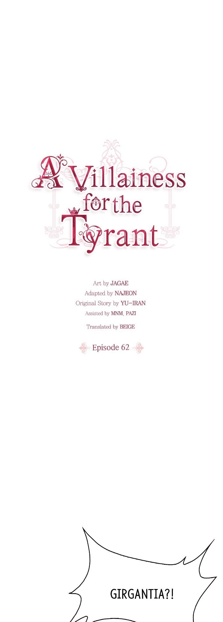 A Villainess for the Tyrant Chapter 62 page 1 - Chapter 62