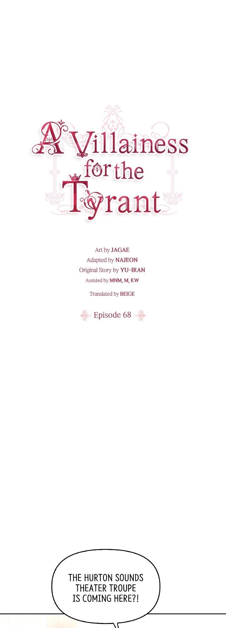 A Villainess for the Tyrant Chapter 68 page 1 - Chapter 68