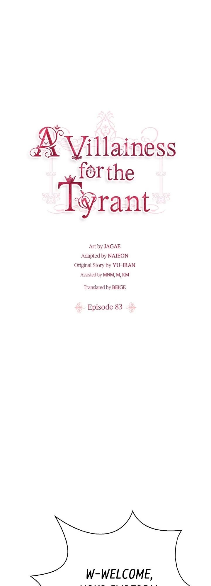 A Villainess for the Tyrant Chapter 83 page 1 - Chapter 83