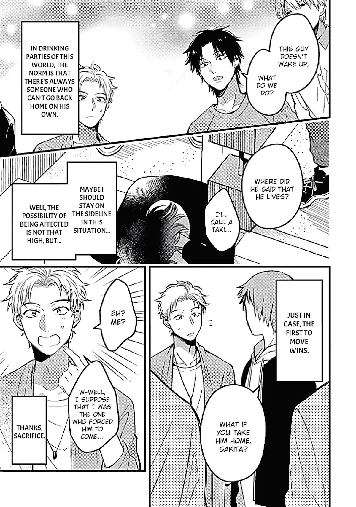 A World Where Everything Definitely Becomes BL vs. The Man Who Definitely Doesn't Want To Be In A BL Chapter 13 page 4 - Chapter 13: VS the drinking party